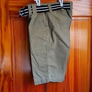 Boys Nautica belted shorts size 14 color Khaki 100% cotton
